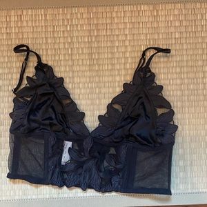Fleur de Mal Lily embroidery longline bra. Size medium
